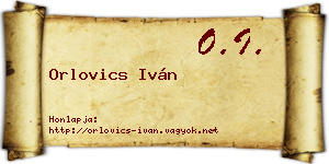 Orlovics Iván névjegykártya